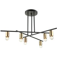 Italux - Normani - Industrial und Retro Flush Deckenleuchte Bronze, Schwarz 6 Light, E27 von ITALUX