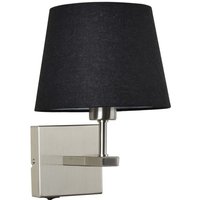 Italux - Norte - Moderne Nachttischlampe Nickel 1 Light mit schwarzem, rundem Schirm, E27 Italux - Norte - Moderne Nachttischlampe Nickel 1 Light mit schwarzem, rundem Schirm, E27 von ITALUX