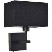 Italux - Norte - Moderne Nachttischlampe Schwarz Matt 1 Leuchte mit schwarzem, rechteckigem Schirm, E27 Italux - Norte - Moderne Nachttischlampe Schwarz Matt 1 Leuchte mit schwarzem, rechteckigem Schirm, E27 von ITALUX