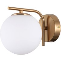 Raddi - Moderne Wandleuchte Golden 1 Light mit weißem Schirm, G9 - Italux Raddi - Moderne Wandleuchte Golden 1 Light mit weißem Schirm, G9 - Italux von ITALUX