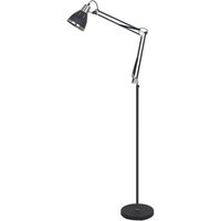 Remiro - Industrie- und Retro-Stehlampe Schwarz 1 Leuchte mit Stahlschirm, E27 - Italux von ITALUX