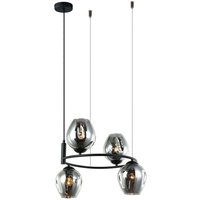 Roxane - Modern Hanging Pendant Black 4 Light mit rauchigem Graphitschirm, E27 - Italux Roxane - Modern Hanging Pendant Black 4 Light mit rauchigem Graphitschirm, E27 - Italux von ITALUX