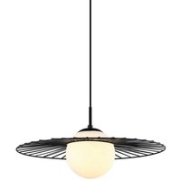 Sally - Modern Hanging Pendant Black 1 Light mit schwarzem, weißem Farbton, E27 - Italux von ITALUX