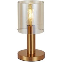 Sardo - Moderne Tischlampe Messing 1 Leuchte mit Bernsteinschirm, E27 - Italux von ITALUX