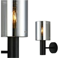 Sardo - Moderne Wandleuchte Schwarz 1 Licht mit Smoky Shade, E27 - Italux Sardo - Moderne Wandleuchte Schwarz 1 Licht mit Smoky Shade, E27 - Italux von ITALUX