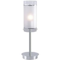 Italux - Vigo - Moderne Tischleuchte Chrom 1 Leuchte mit Mattschirm, E27 von ITALUX