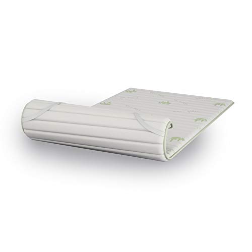 Topper, mit Aloe-Stoff, Höhe 2 cm, aus Visco-Memory-Schaum, weiche Matte-Effekt, für Matratze oder Einzelbett-Matratze 80 x 190 cm von ITALYMATERASSI
