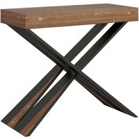 Ausziehbare Konsole 90x40/190 cm Diago Small Premium Gestell aus gefärbter Tanne in Anthrazit von ITAMOBY