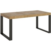 Ausziehbarer Tisch 90x180/284 cm Tecno Quercia Natura Anthrazit-Gestell von ITAMOBY