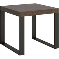 Ausziehbarer Tisch 90x90/246 cm Tecno Noce Anthrazit-Gestell von ITAMOBY