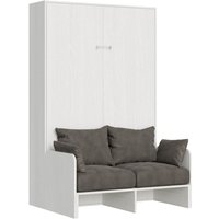 Bett 120 Kentaro vertikales Klappsofa Esche weiß Klappbett von ITAMOBY