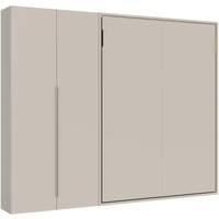 Französisches vertikales Klappbett Versia Sofà 140 mit linkem Kleiderschrank 2 Türen Argilla - Itamoby von ITAMOBY