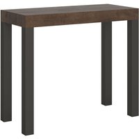 Itamoby - Ausziehbare Konsole 90x40/196 cm Everyday Small Walnuss-Anthrazit-Rahmen von ITAMOBY
