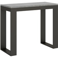 Itamoby - Ausziehbare Konsole 90x40/196 cm Tecno Small Evolution Cement Anthrazitrahmen von ITAMOBY