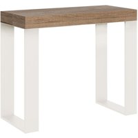 Itamoby - Ausziehbare Konsole 90x40/196 cm Tecno Small Oak Nature mit weißem Rahmen von ITAMOBY