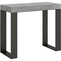 Itamoby - Ausziehbare Konsole 90x40/196 cm Tecno Small Premium Cement Anthrazitrahmen von ITAMOBY