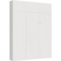 Itamoby - Bett 140 Kentaro Esche weiß mit Säule – Oberlichtschrank – Oberschrank über Säule Klappbett von ITAMOBY