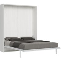 Vertikales, zusammenklappbares Doppelbett von Kentaro in Esche weiß Klappbett von ITAMOBY