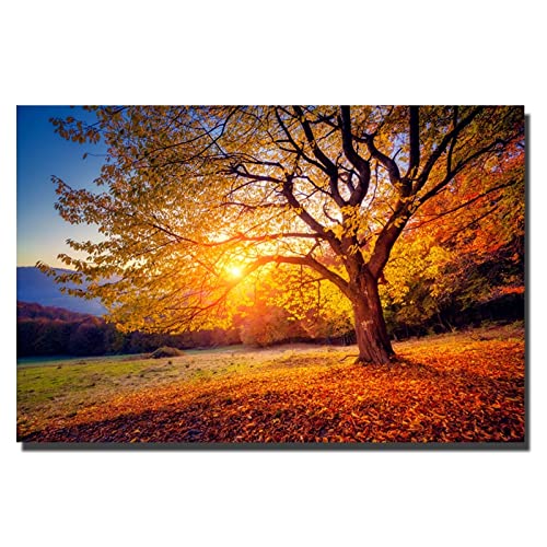 ITAWS Leinwand- Sonnenuntergang Schöne Landschaft Leinwand Gemälde, 30 X 40 Cm Ohne Rahmen Poster Hd Wandbild Leinwand-Malerei For Wand-Dekor von ITAWS