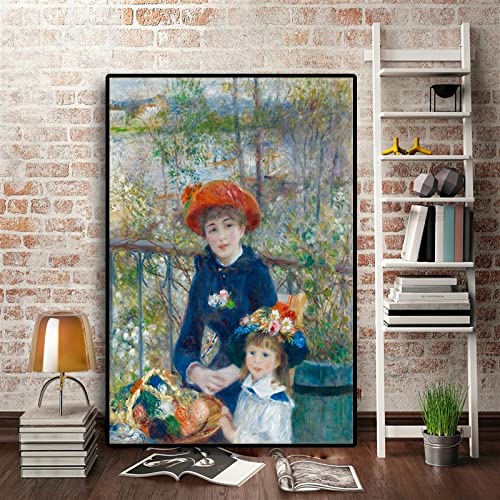 ITAWS Leinwand Zwei Schwestern Auf Der Terrasse Impressionismus Ölgemälde, 30 X 40 Ohne Rahmen Kinderzimmer Wandkunst Home Decor Gemälde von ITAWS