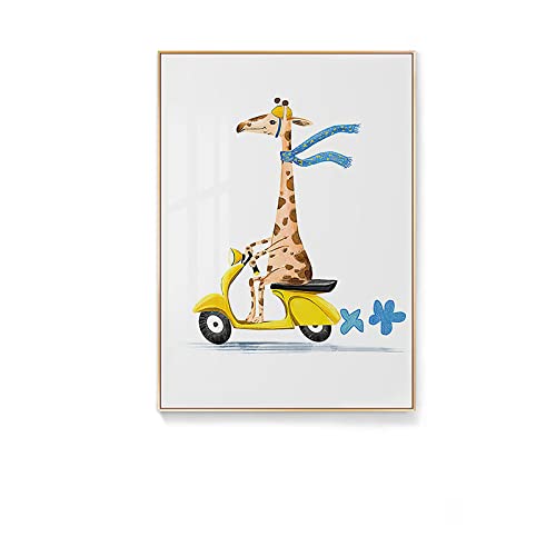 ITAWS Poster Giraffe Auf Roller, 50 X 70 Cm Ohne Rahmen Leinwand Malerei Poster Und Druck Wandkunst Bild Für Wohnzimmer Home Decor/Kein Rahmen von ITAWS