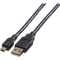 ITB - Roline USB-Kabel usb 2.0 usb-a Stecker, USB-Mini-A Stecker 0.80 m Schwarz Geschirmt 11.02.8708 von ITB
