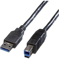 Roline USB-Kabel USB 3.2 Gen1 (USB 3.0 / USB 3.1 Gen1) USB-A Stecker, USB-B Stecker 1.80 m Schwarz von ITB
