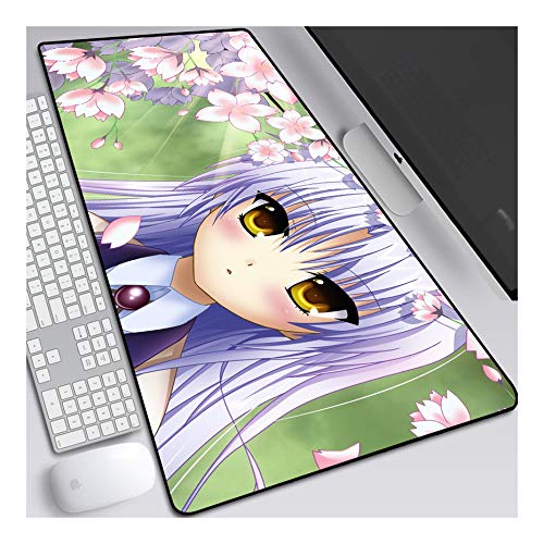 ITBT Mauspad Angel schlägt Anime Extended XXL Mousepad, Speed ​​Gaming Mausmatte, 800x300mm großes Anime Mousepad mit Rutschfester Gummibasis, 3mm genähte Kanten, für Computer-PC, B. von ITBT