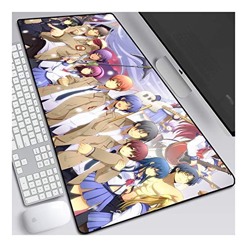 ITBT Mauspad Angel schlägt Anime Extended XXL Mousepad, Speed ​​Gaming Mausmatte, 800x300mm großes Anime Mousepad mit Rutschfester Gummibasis, 3mm genähte Kanten, für Computer-PC, D. von ITBT
