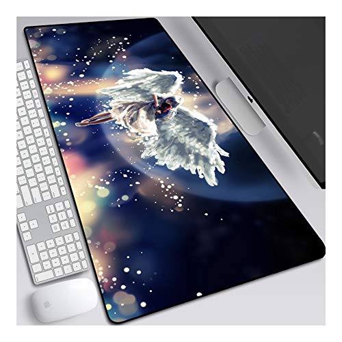 ITBT Mauspad Angel schlägt Anime Extended XXL Mousepad, Speed ​​Gaming Mausmatte, 800x300mm großes Anime Mousepad mit Rutschfester Gummibasis, 3mm genähte Kanten, für Computer-PC, F. von ITBT