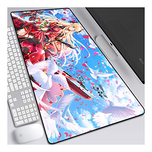 Mauspad Azur Lane Anime Mauspad Gemütlich Mousepad 900x400mm Mikrofaser Verbessert Geschwindigkeit und Präzision, rutschfest Gummierte Unterseite Waschbar Verschleißfest,Für Desktop PC, E von ITBT
