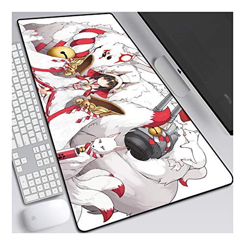 Mauspad Azur Lane Anime Mauspad Gemütlich Mousepad 900x400mm Mikrofaser Verbessert Geschwindigkeit und Präzision, rutschfest Gummierte Unterseite Waschbar Verschleißfest,Für Desktop PC, F von ITBT