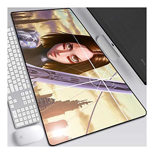 ITBT Mauspad Battle Angel Alita 800x300mm Gaming Mauspad, XXL Anime Mousepad, Höchstmaß an Präzision, extra stark vernähter Rand, gummierte Unterseite, Desktop Computer, E von ITBT