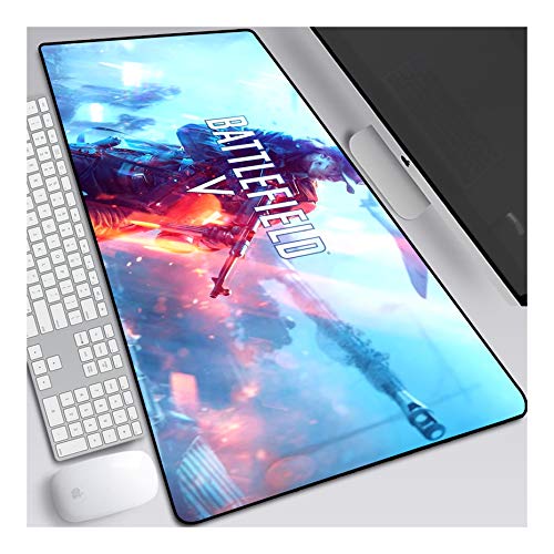 ITBT Mauspad Battlefield 5 Anime Mauspad Gemütlich Mousepad 900x400mm Mikrofaser Verbessert Geschwindigkeit und Präzision, rutschfest Gummierte Unterseite Waschbar Verschleißfest,Für Desktop PC, F von ITBT