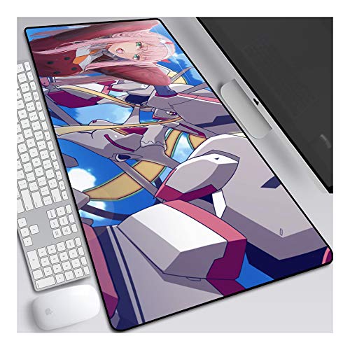 Mauspad Darling in The FranXX Gaming Mauspad, 800 x 300 mm, 3mm Vernähte Kanten, rutschfest Anime Mousepad, mit Einer speziellen Oberfläche verbessert Geschwindigkeit und Präzision, B von ITBT