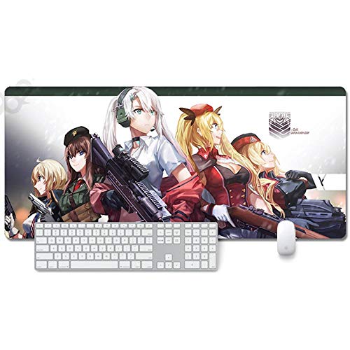 Mauspad Girls Frontline Anime Mauspad Gemütlich Mousepad 900x400mm Mikrofaser Verbessert Geschwindigkeit und Präzision, rutschfest Gummierte Unterseite Waschbar Verschleißfest,Für Desktop PC, J von ITBT