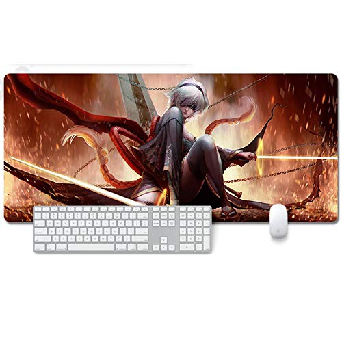 Mauspad Neil Machine Age Anime Mauspad Gemütlich Mousepad 900x400mm Mikrofaser Verbessert Geschwindigkeit und Präzision, rutschfest Gummierte Unterseite Waschbar Verschleißfest,Für Desktop PC, C von ITBT