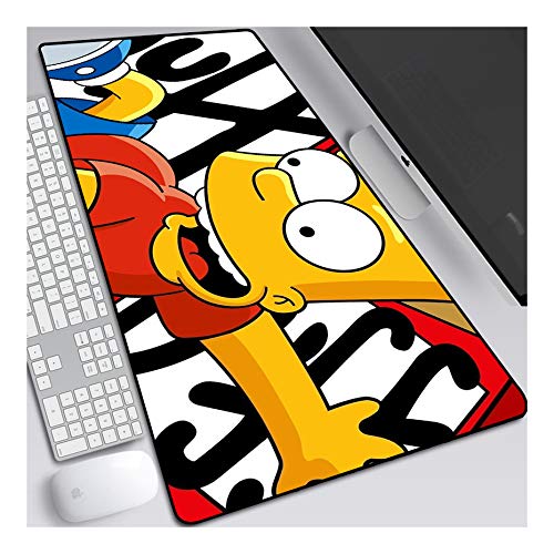 Mauspad The Simpsons Anime Mauspad，Speed Gaming Mousepad 800x300mm，Mikrofaser Verbessert Geschwindigkeit und Präzision, rutschfest Gummierte Unterseite Waschbar Verschleißfest,Für Desktop PC, B von ITBT
