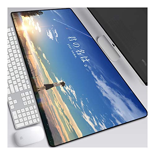 ITBT Mauspad YourName Anime Mauspad，Speed Gaming Mousepad 800x300mm，Mikrofaser Verbessert Geschwindigkeit und Präzision, rutschfest Gummierte Unterseite Waschbar Verschleißfest,Für Desktop PC, E von ITBT