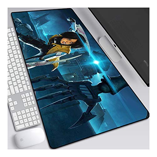 ITBT Mouse Pad Battle Angel Anime Mauspad Gemütlich Mousepad 700x300mm Mikrofaser Verbessert Geschwindigkeit und Präzision, rutschfest Gummierte Unterseite Waschbar Verschleißfest,Für Desktop PC,H von ITBT