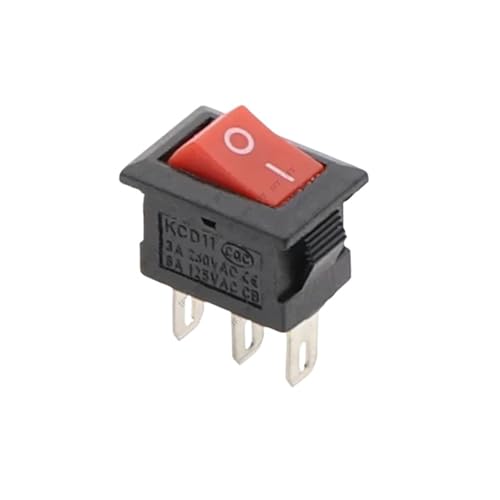 10Pcs 2D3P-RED Push Button Switch 10x15mm SPST 3A 250V KCD11 Snap-in on/Off Rocker Switch von ITCLEYMDZV