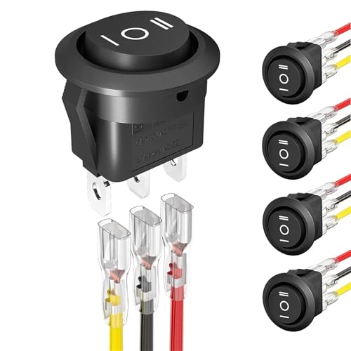 5PCS Round KCD1 Rocker Switch 12V 3 Pin 3 Position ON Off ON 10A/125V DC SPDT Circle Toggle Switch with Wires for Auto Car Boat 5PCS Round KCD1 Rocker Switch 12V 3 Pin 3 Position ON Off ON 10A/125V DC SPDT Circle Toggle Switch with Wires for Auto Car Boat von ITCLEYMDZV