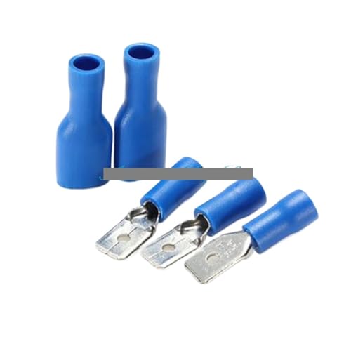 ITCLEYMDZV 100PCS 16-14AWG Insulated Spade Crimp Wire Cable Connector Splice Terminal 50/Male+50/Female Kit Insulated Spade Connectors von ITCLEYMDZV