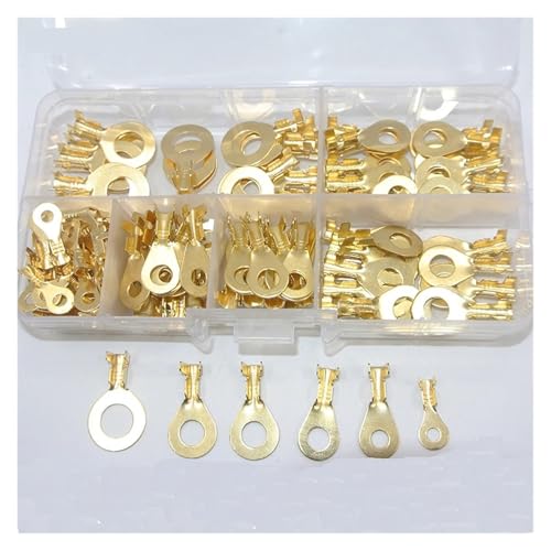 ITCLEYMDZV 150PCS Ring Lugs Ring Eyes Copper Crimp Cable Connector Non-Insulated M3/M4/M5/M6/M8/M10 Assortment Kit von ITCLEYMDZV