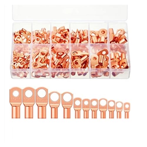 ITCLEYMDZV 170Pcs SC4-25 Copper Lug Ring Battery Cable Crimp Terminals Soldered Connector Assortment Kit von ITCLEYMDZV