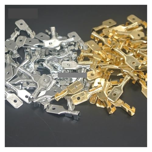 ITCLEYMDZV 2000PCS 6.3mm Male Crimp Terminal Spade Connector Gold Brass/Silver Car Speaker Wire Connectors von ITCLEYMDZV
