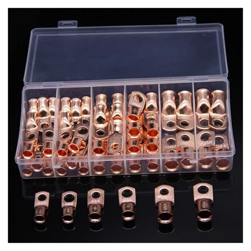 ITCLEYMDZV 50PCS 1/0 AWG 2 AWG 4 AWG Copper Wire RingTerminal 3/8" 5/16" Electrical Cable Connectors Lug Terminals Assorted Kit von ITCLEYMDZV
