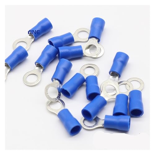 ITCLEYMDZV RV2-5 Blue Ring Insulated Wire Connector Electrical Crimp Terminal Cable Connector Wire Connector 100PCS/Pack RV2.5-5 RV von ITCLEYMDZV