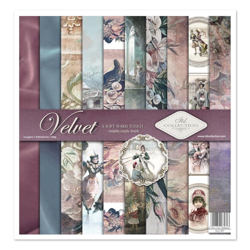 ITD Collection - Scrapbook Papier - Scrapbooking Set - Motivpapier zum Basteln - Dekorpapier 12x12 inches - 310 x 310 mm - 10 Blatt + 1 – Velvet - SLS-067 von ITD Collection