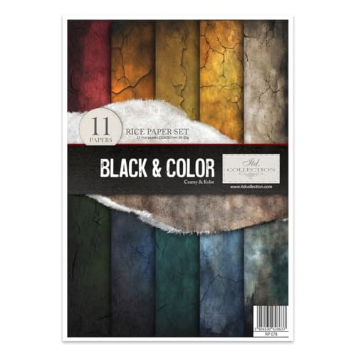 ITD Collection - Reispapier Decopatch - Decoupage Papier - Motivpapier für Serviettentechnik - Rice Paper Sheets - A4 29,7 x 21 cm - Black&Color - RP-078 ITD Collection - Reispapier Decopatch - Decoupage Papier - Motivpapier für Serviettentechnik - Rice Paper Sheets - A4 29,7 x 21 cm - Black&Color - RP-078 von ITD Collection